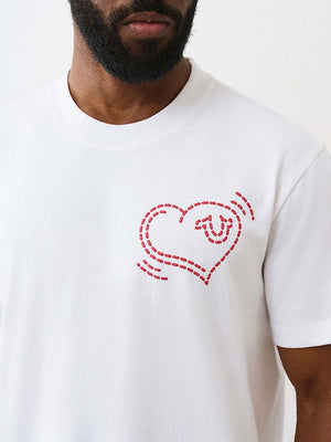 True Religion T-Shirt Ss Puff Cat Optic White