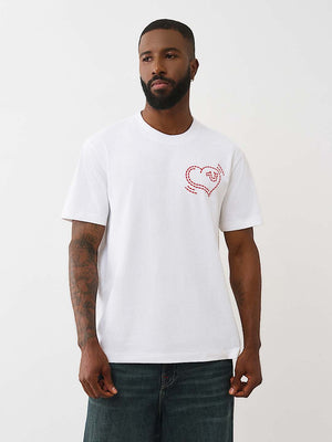 True Religion T-Shirt Ss Puff Cat Optic White