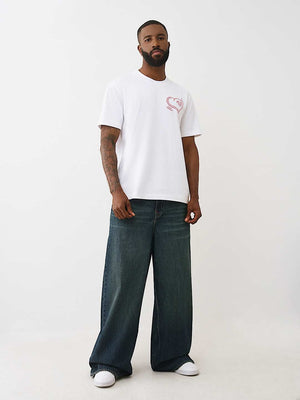 True Religion T-Shirt Ss Puff Cat Optic White