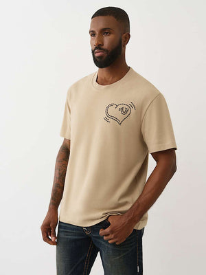 True Religion T-Shirt Ss Puff Cat Travertine
