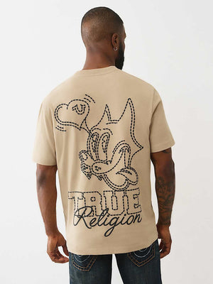 True Religion T-Shirt Ss Puff Cat Travertine