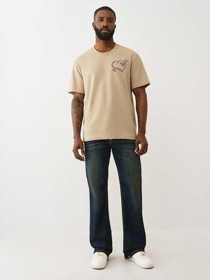 True Religion T-Shirt Ss Puff Cat Travertine