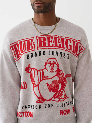 True Religion Sweater Ls Boxy Srs Heather Grey