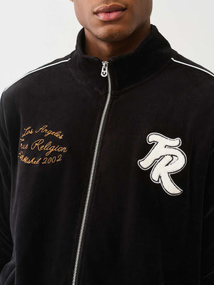True Religion Jacket Velour Track Jet Black