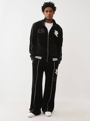 True Religion Jacket Velour Track Jet Black