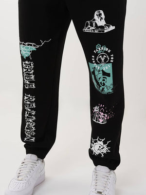 TRUE RELIGION JOGGER GRAPHIC JET BLACK