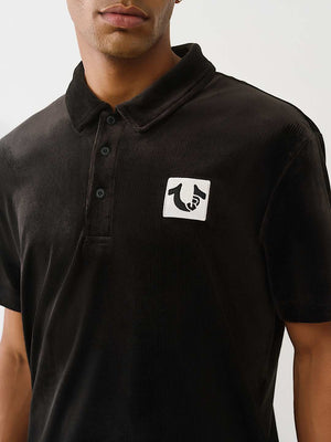True Religion Golfer Ss Velour Jet Black