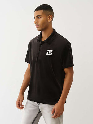 True Religion Golfer Ss Velour Jet Black