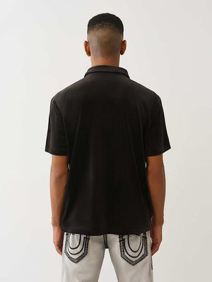 True Religion Golfer Ss Velour Jet Black
