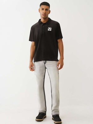 True Religion Golfer Ss Velour Jet Black