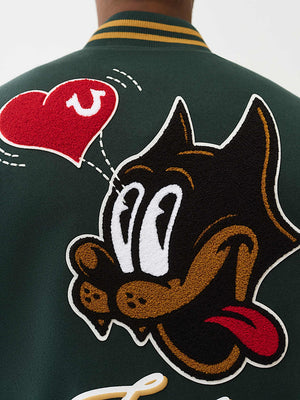 True Religion Jacket Cat Varsity Green Gables / Jet Black
