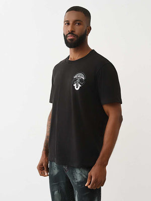 True Religion T-Shirt Ss Tr Globe Jet Black