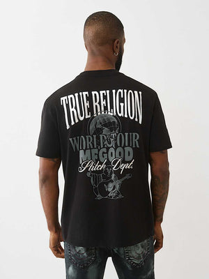 True Religion T-Shirt Ss Tr Globe Jet Black