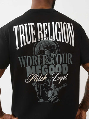 True Religion T-Shirt Ss Tr Globe Jet Black