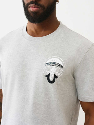 True Religion T-Shirt Ss Tr Globe Heather Grey