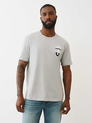 True Religion T-Shirt Ss Tr Globe Heather Grey