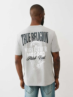 True Religion T-Shirt Ss Tr Globe Heather Grey