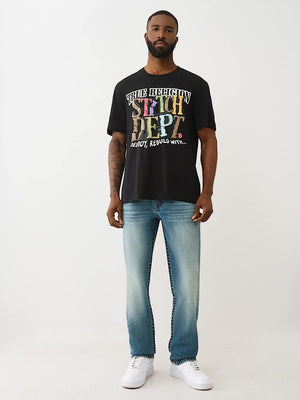 True Religion T-Shirt Ss Build Destroy Rebuild Jet Black