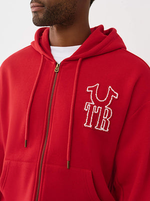 True Religion Jacket Rib Stitch Dept Boxy Zip Up Trv Red