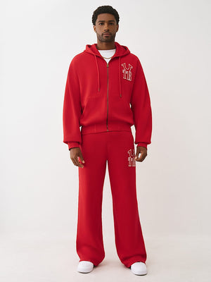 True Religion Jacket Rib Stitch Dept Boxy Zip Up Trv Red