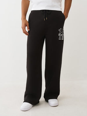 True Religion Sweatpants Rib Stitch Dept Baggy Jet Black