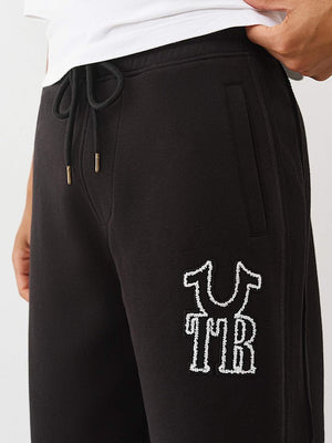 True Religion Sweatpants Rib Stitch Dept Baggy Jet Black