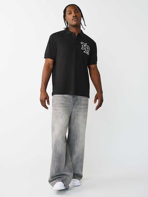 TRUE RELIGION GOLFER EMBRO STITCH JET BLACK