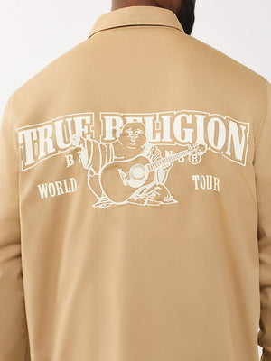 True Religion Shirt Arch Ls Ctn Twill Travertine