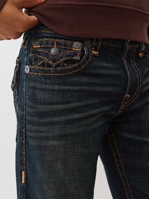True Religion Jeans Ricky Flap Super T 34In Midnight Spark Dark Wash
