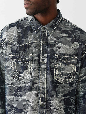 True Religion T-Shirt Jacquard Ls Wst Super Body Rinse