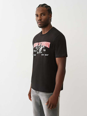 True Religion T-Shirt Ss Buddha Arch Logo Jet Black