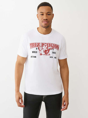 True Religion T-Shirt Ss Buddha Arch Logo Optic White