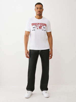 True Religion T-Shirt Ss Buddha Arch Logo Optic White