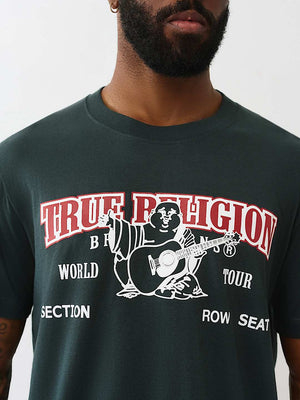 True Religion T-Shirt Ss Buddha Arch Logo Green Gables