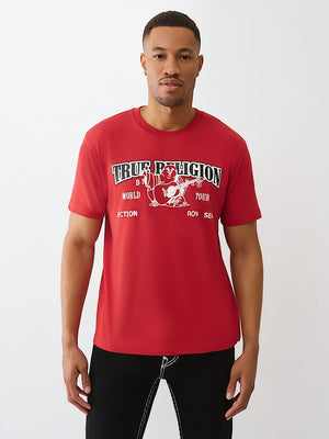True Religion T-Shirt Ss Buddha Arch Logo Trv Red