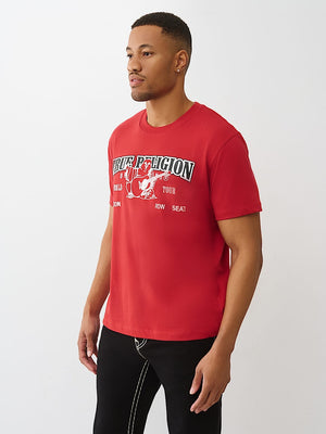 True Religion T-Shirt Ss Buddha Arch Logo Trv Red