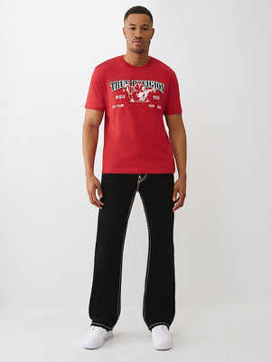 True Religion T-Shirt Ss Buddha Arch Logo Trv Red