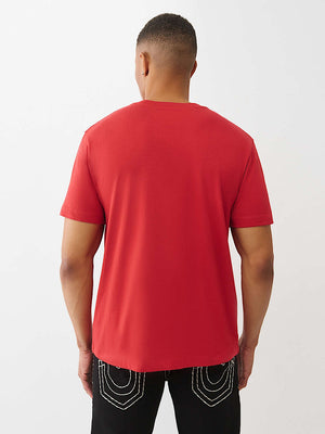 True Religion T-Shirt Ss Buddha Arch Logo Trv Red