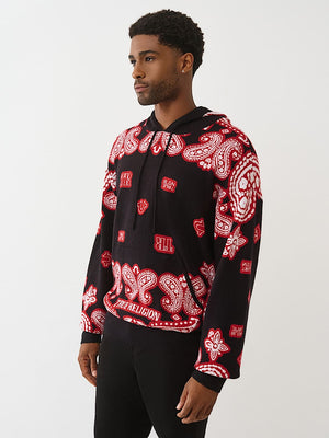 TRUE RELIGION JACKET KNITTED BANDANA BLACK-RED