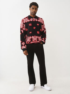 TRUE RELIGION JACKET KNITTED BANDANA BLACK-RED