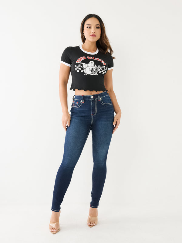 True Religion Baby T-Shirt Ladies Jet Black