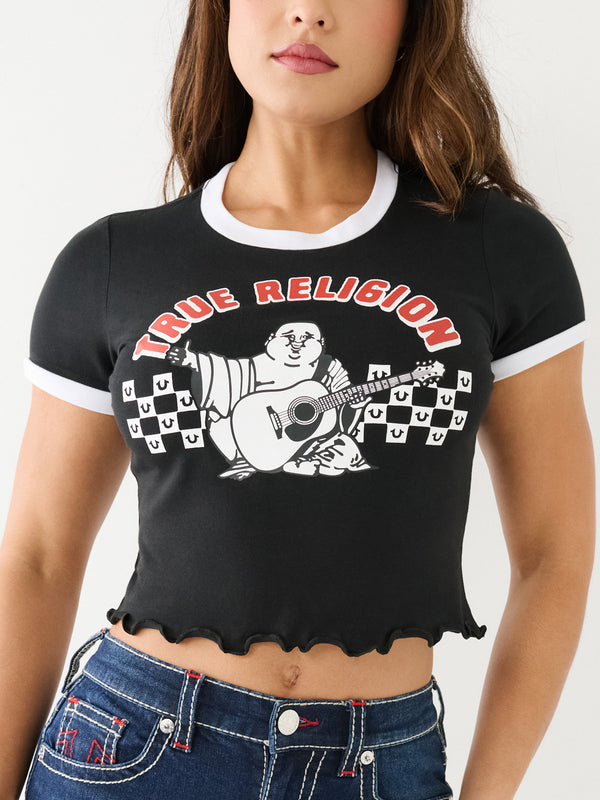 True Religion Baby T-Shirt Ladies Jet Black