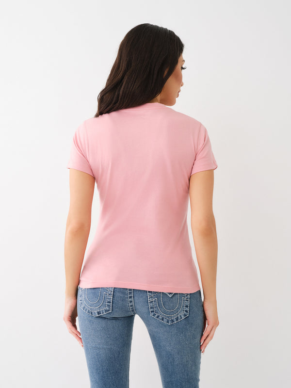 True Religion Crystal Wings T-Shirt Rosebud