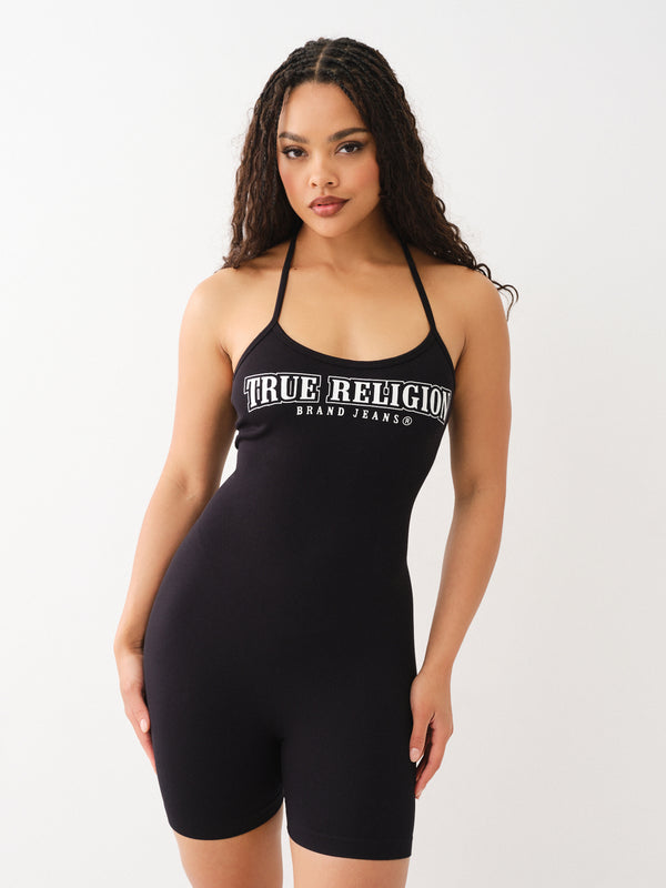 True Religion Active Strappy Onesie Jet Black