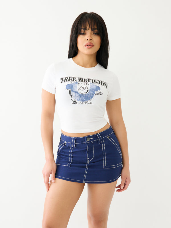 True Religion Distressed Baby T-Shirt Optic White