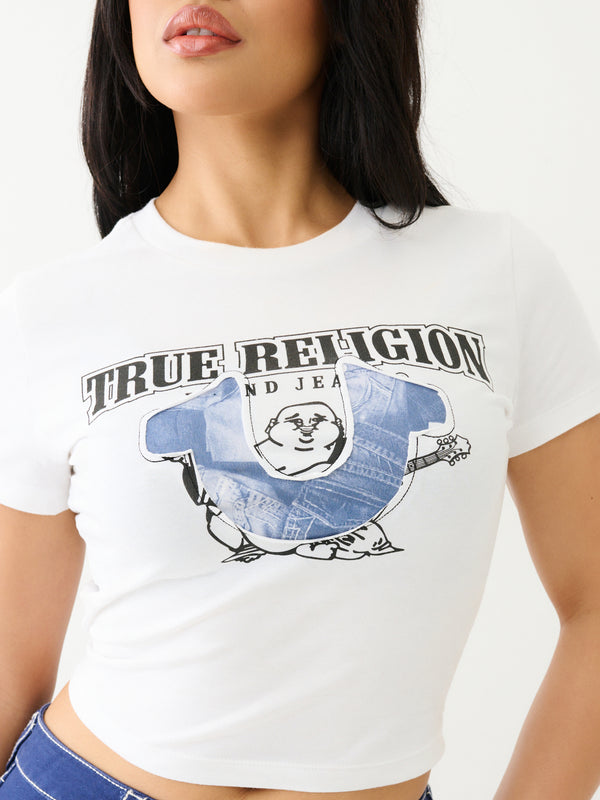 True Religion Distressed Baby T-Shirt Optic White