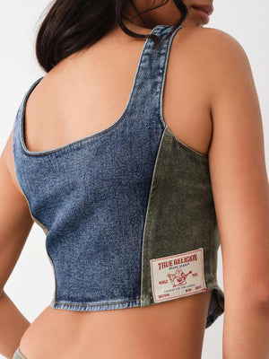 True Religion Corset Colour Block Medium Wash-True Religion