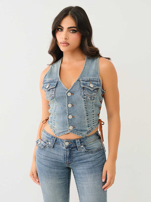 True Religion Lace Up Vest Ladies Penelope-True Religion
