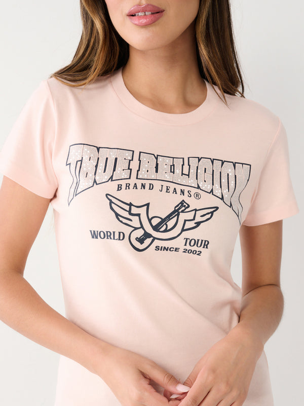 True Religion T-Shirt Ladies Retro Slim Rose