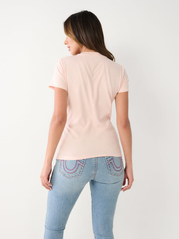 True Religion T-Shirt Ladies Retro Slim Rose